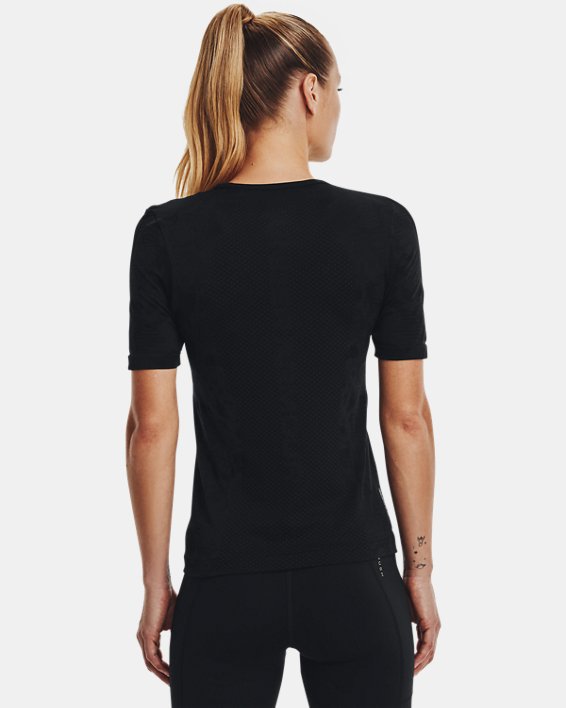 Women's UA RUSH™ HeatGear® Seamless Short Sleeve, Black, pdpMainDesktop image number 1